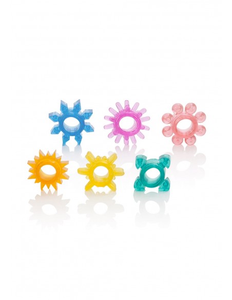 Zestaw pierścieni na penisa SENSO RINGS 6 PAK ASSORTI - Pierścienie erekcyjne niewibrujące - 1