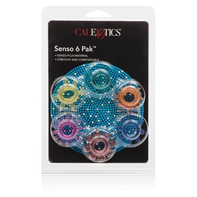 Zestaw 6 teksturowanych pierścieni erekcyjnych Senso 6 Pack Multicolor, średnica 2 cm - 1 2