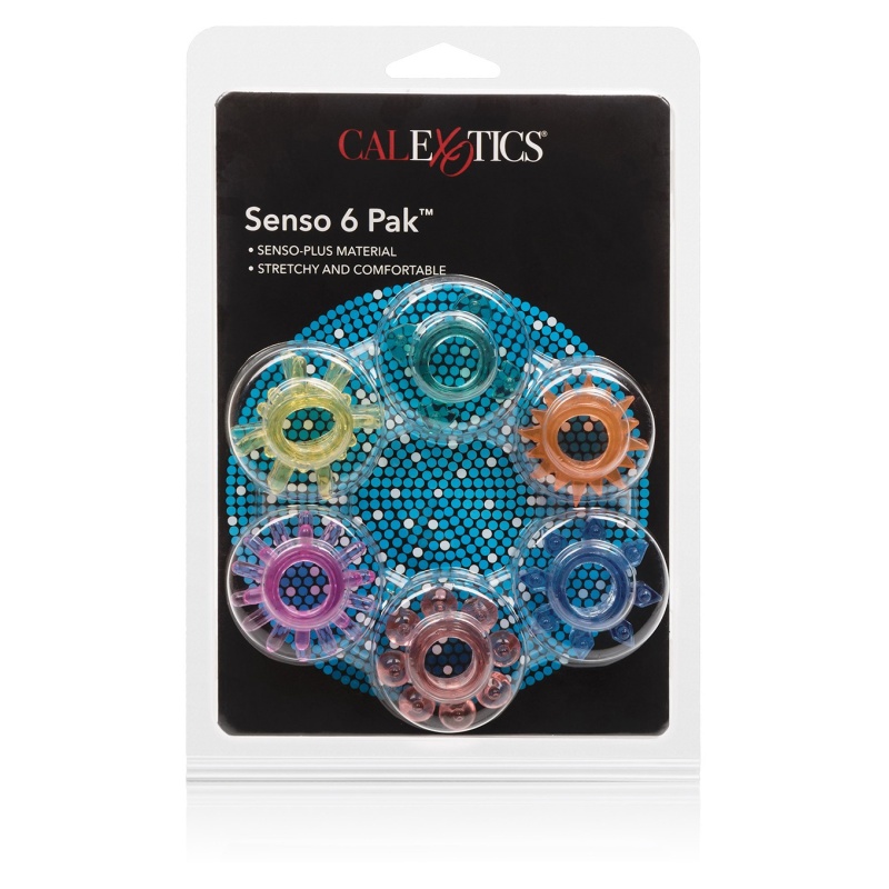 Zestaw 6 teksturowanych pierścieni erekcyjnych Senso 6 Pack Multicolor, średnica 2 cm - 2