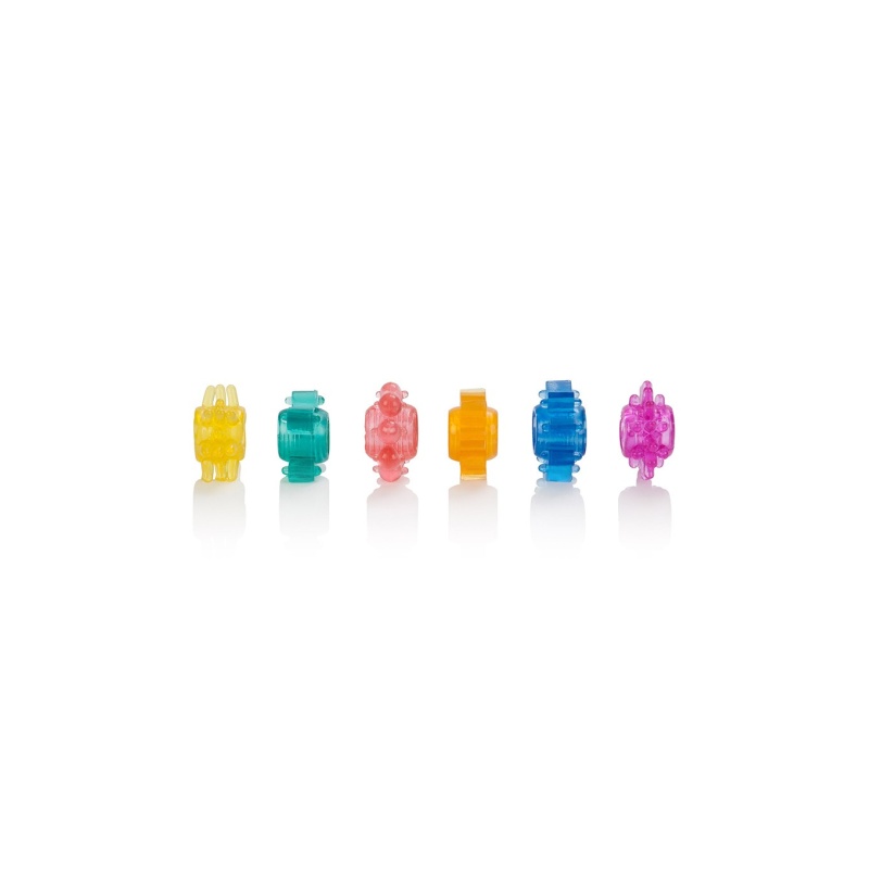 Zestaw 6 teksturowanych pierścieni erekcyjnych Senso 6 Pack Multicolor, średnica 2 cm - 3