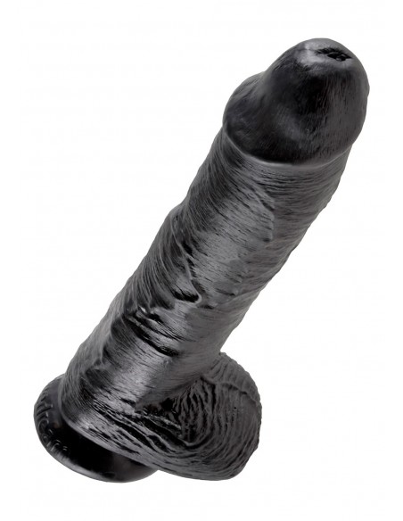 Dildo-COCK 10 INCH W/ BALLS BLACK - Dilda realistyczne - 1