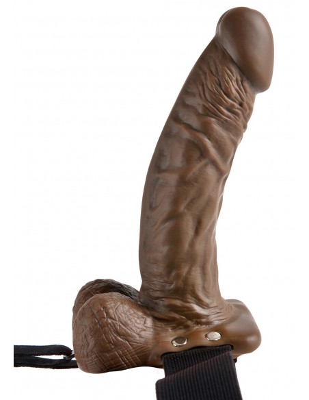 Przedłużenie Penisa Na Pasku Hollow Strap On W Balls Brown - Strap-ony, dilda na pasku bez wibracji - 3