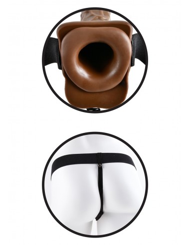 Przedłużenie Penisa Na Pasku Hollow Strap On W Balls Brown - Strap-ony, dilda na pasku bez wibracji - 4