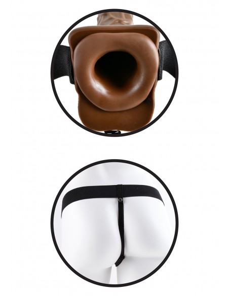 Przedłużenie Penisa Na Pasku Hollow Strap On W Balls Brown - Strap-ony, dilda na pasku bez wibracji - 4