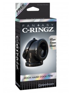Pierścień na Penisa ROCK HARD COCK PIPE BLACK - Pierścienie erekcyjne niewibrujące - 1 2