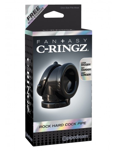 Pierścień na Penisa ROCK HARD COCK PIPE BLACK - Pierścienie erekcyjne niewibrujące - 2