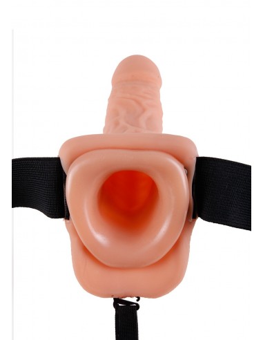 Wibrator Na Pasku Vibr Strap-On W Balls 7"""" Flesh - Strap-ony, dilda na pasku z wibracją - 3