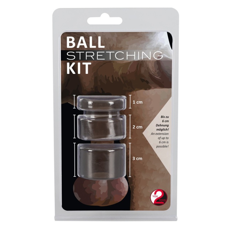 Rozciągacz do jąder Ball Stretching Kit — zestaw 3 pierścieni TPR, średnica wewnętrzna 2,5 cm, szerokość 1–3 cm - 2