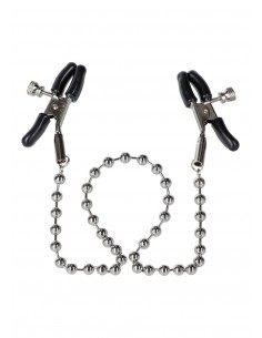 Stymulator-NIPPLE CLAMPS SILVER BEADED - Klamry i klipsy na sutki - 1 2