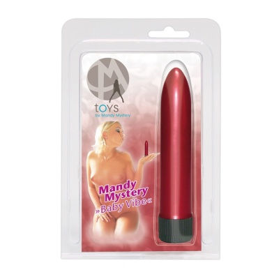 Mandy's Baby Vibe red – wibrujący mini-stymulator z ABS, długość 13 cm, średnica 2,5 cm - 1