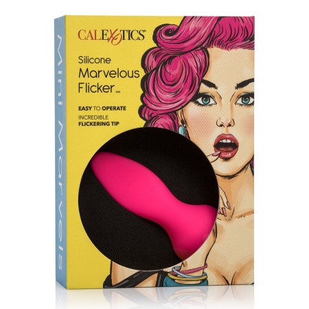 Stymulator Silicone Marvelous Flicker Pink - kształt przypominający język, 10 funkcji wibracji, wodoodporna konstrukcja profil o - 1