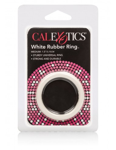 Pierścień na Penisa RUBBER RING WHITE MEDIUM - Pierścienie erekcyjne niewibrujące - 2