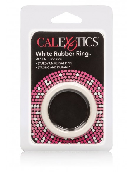 Pierścień na Penisa RUBBER RING WHITE MEDIUM - Pierścienie erekcyjne niewibrujące - 2