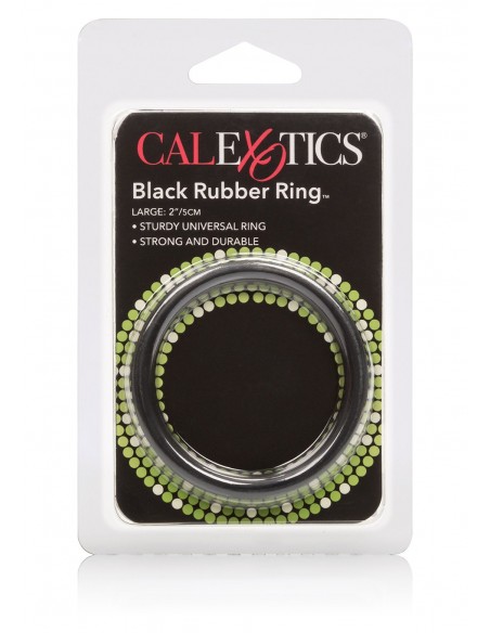 Pierścień na Penisa RUBBER RING BLACK LARGE - Pierścienie erekcyjne niewibrujące - 2