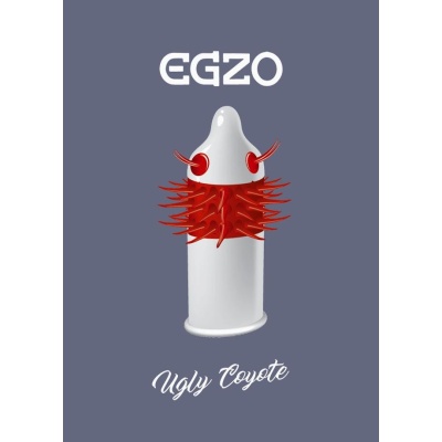 Prezerwatywa Egzo Ugly Coyote 18 cm z długimi kolcami - 1 2