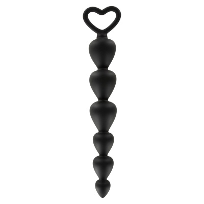 Koraliki analne Bottom Beads Black – silikonowe, stopniowane, 14 cm - 1 2