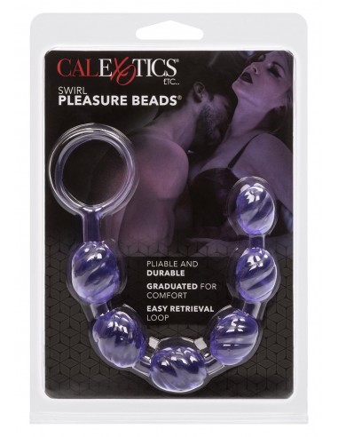 Plug/kulki-SWIRL PLEASURE BEADS PURPLE - Kulki analne, koraliki analne - 1