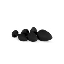 Zestaw korków analnych Diamond Plug Set-Black, 3-częściowy, silikonowy, z kamieniem, średnica 0,8-4 cm - 2