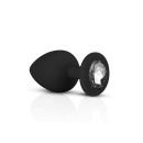 Zestaw korków analnych Diamond Plug Set-Black, 3-częściowy, silikonowy, z kamieniem, średnica 0,8-4 cm - 3