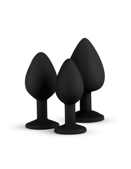 Plug-Diamond Plug Set-Black - Zestawy Korków Analnych - 4