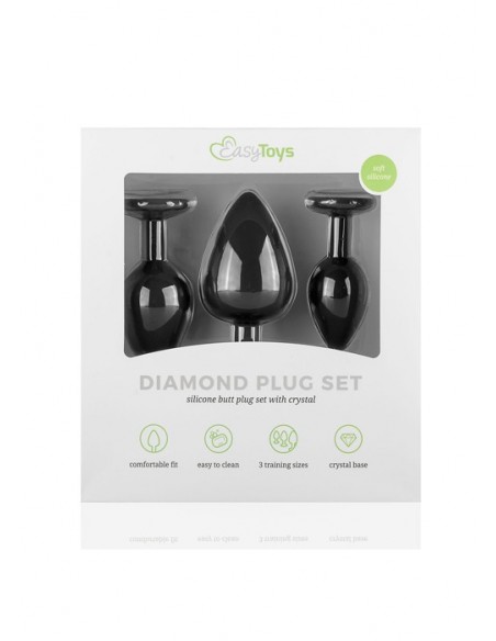 Plug-Diamond Plug Set-Black - Zestawy Korków Analnych - 6