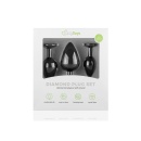 Zestaw korków analnych Diamond Plug Set-Black, 3-częściowy, silikonowy, z kamieniem, średnica 0,8-4 cm - 6