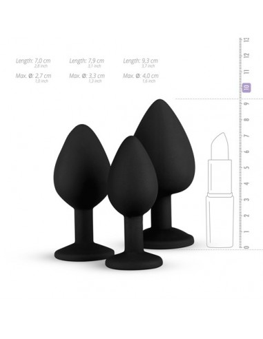 Plug-Diamond Plug Set-Black - Zestawy Korków Analnych - 11