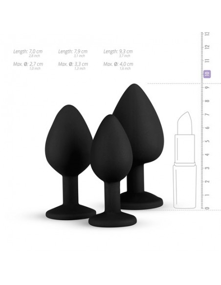 Plug-Diamond Plug Set-Black - Zestawy Korków Analnych - 11