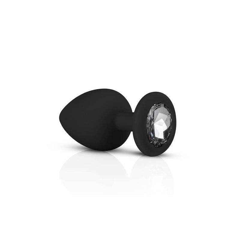 Zestaw korków analnych Diamond Plug Set-Black, 3-częściowy, silikonowy, z kamieniem, średnica 0,8-4 cm - 13