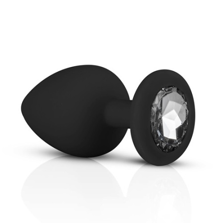 Zestaw korków analnych Diamond Plug Set-Black, 3-częściowy, silikonowy, z kamieniem, średnica 0,8-4 cm - 13