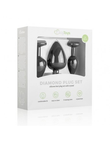 Plug-Diamond Plug Set-Black - Zestawy Korków Analnych - 15