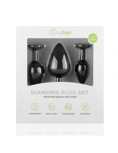 Plug-Diamond Plug Set-Black - Zestawy Korków Analnych - 16