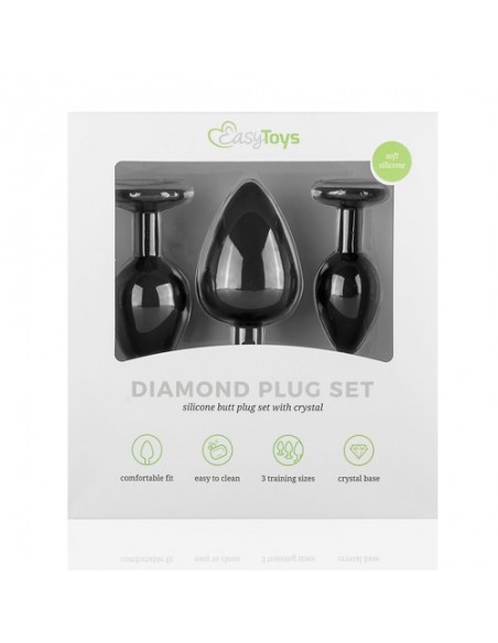 Plug-Diamond Plug Set-Black - Zestawy Korków Analnych - 16