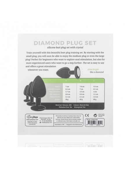 Plug-Diamond Plug Set-Black - Zestawy Korków Analnych - 18