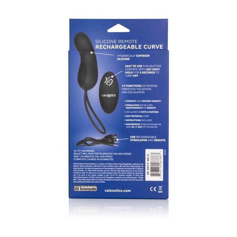 Wibrator Curve z wibracjami i pilotem 7,5 cm - 6