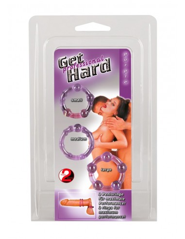 Zestaw pierścieni na penisa Get Hard lila - Pierścienie erekcyjne niewibrujące - 2