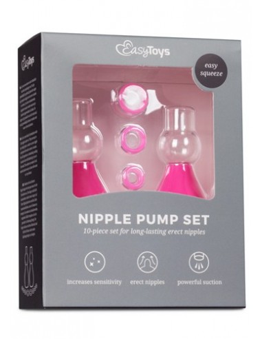 Przyssawki na sutki Pink Nipple Sucker Set - Pompki do sutków i pochwy - 1