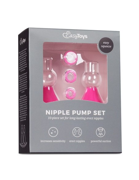 Przyssawki na sutki Pink Nipple Sucker Set - Pompki do sutków i pochwy - 1