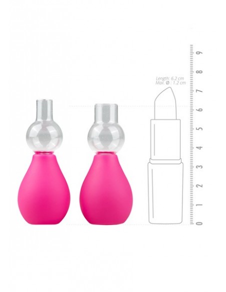 Przyssawki na sutki Pink Nipple Sucker Set - Pompki do sutków i pochwy - 5