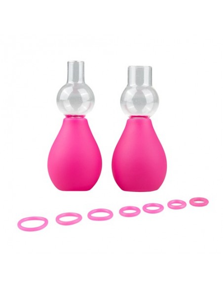Przyssawki na sutki Pink Nipple Sucker Set - Pompki do sutków i pochwy - 9