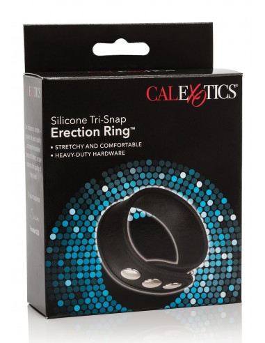 Pierścień na Penisa TRI-SNAP ERECTION RING BLACK - Pierścienie erekcyjne niewibrujące - 2