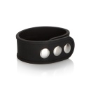 Pierścień erekcyjny Silicone 3-Snap Black z opaską 2 cm i regulacją trzema zatrzaskami - 1