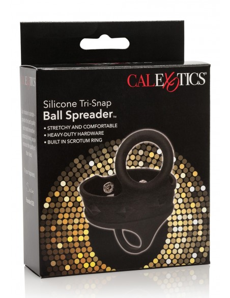 Pierścień na Penisa TRI-SNAP BALL SPREADER BLACK - Pierścienie erekcyjne niewibrujące - 2