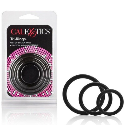 Zestaw pierścieni erekcyjnych Tri-Rings Black – 3 rozmiary (4/5/6 cm) - 1 2