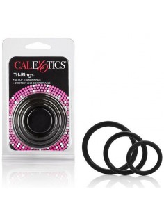 Zestaw pierścieni na penisa TRI-RINGS BLACK - Pierścienie erekcyjne niewibrujące - 1 2