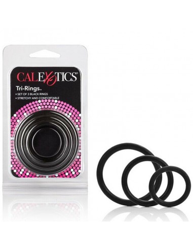 Zestaw pierścieni na penisa TRI-RINGS BLACK - Pierścienie erekcyjne niewibrujące - 2