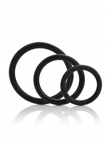 Zestaw pierścieni na penisa TRI-RINGS BLACK - Pierścienie erekcyjne niewibrujące - 1