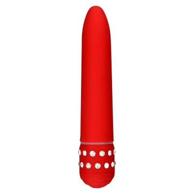 Wibrator Diamond Superb Vibe Red z pokrętłem regulacji, 17 cm - 1