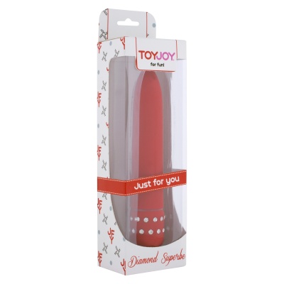 Wibrator Diamond Superb Vibe Red z pokrętłem regulacji, 17 cm - 1 2