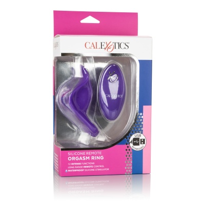 Pierścień erekcyjny Remote Orgasm Ring Purple z wibracjami i pilotem 9 cm - 1 2